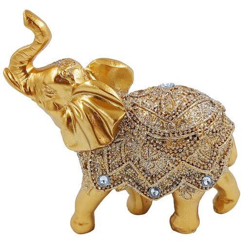 Elefante C/ Glitter Decorativo 10cm em Resina Youbai
