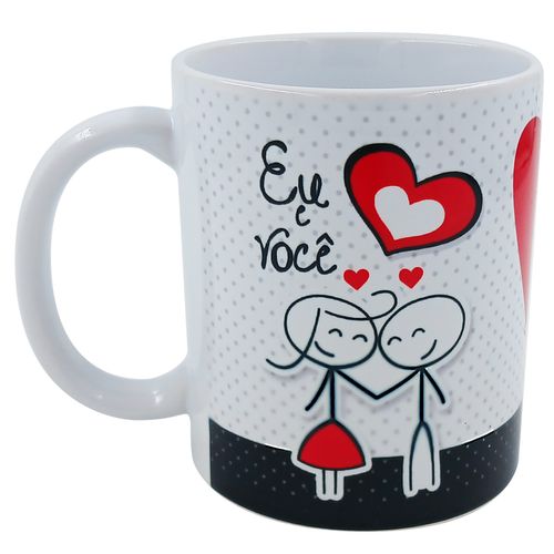 Caneca Namorados Eu e Você 300ml em Cerâmica Sude
