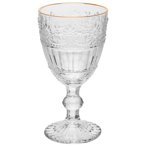 Jogo de Taças Mauve Fio Dourado 6 Peças 320ml em Vidro Wolff