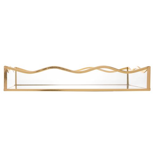 Bandeja Espelhada Ocean 15x25cm em Metal Lyor