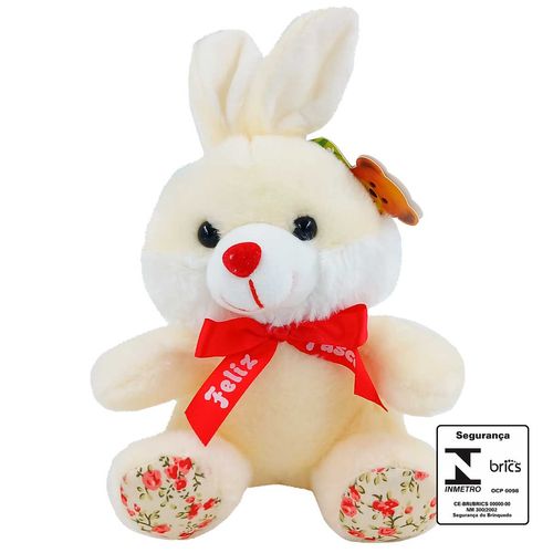 Coelho Feliz Páscoa 13cm em Pelúcia Fizzy