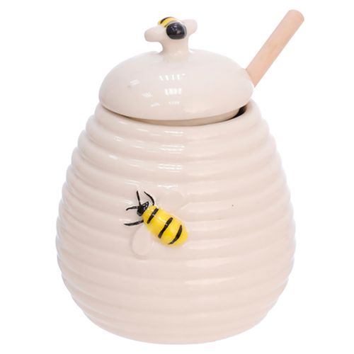 Meleira Bee C/ Colher 300ml em Porcelana Hauskraft