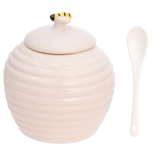 Açucareiro Bee C/ Colher 300ml em Porcelana Hauskraft