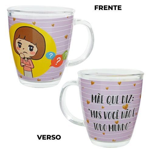 Caneca Mãe Que Diz 380ml em Vidro Kehome