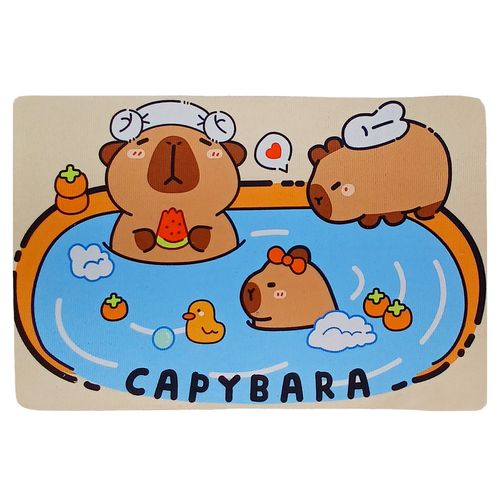 Tapete Capivara Decorativo 39x59cm em Poliéster Fu Xing