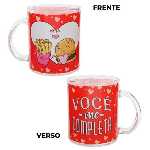 Caneca Love 330ml em Vidro Kehome