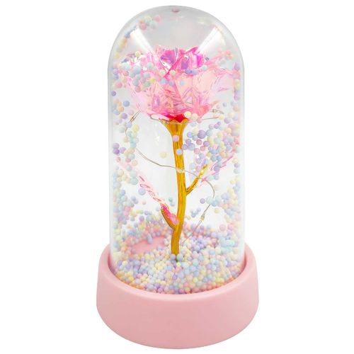 Luminária Cúpula Rosa 14cm em Plástico Fu Xing
