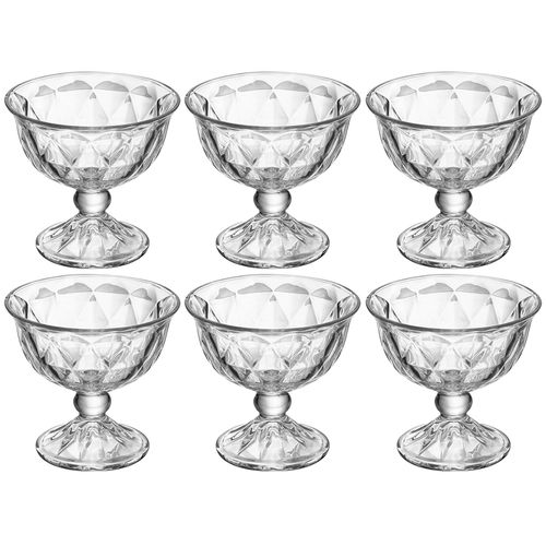 Jogo Taças P/ Sobremesa Diamond 6 Peças 180ml em Cristal Lyor
