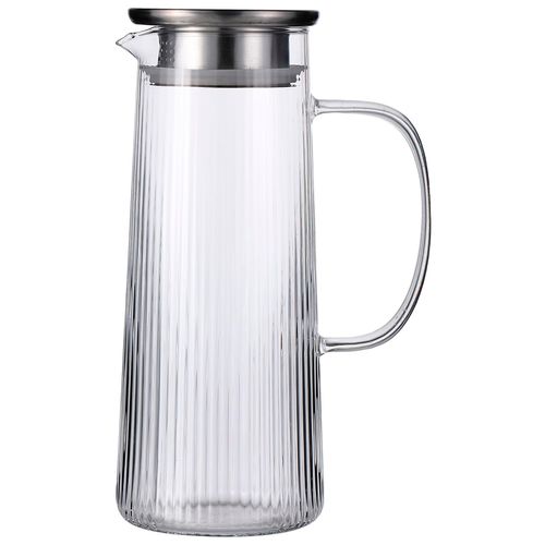 Jarra Acqua C/ Tampa Inox 1,4L em Vidro Lehavi