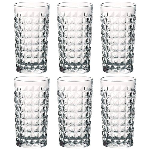 Jogo de Copos Prisma 6 Peças 280ml em Vidro Lehavi