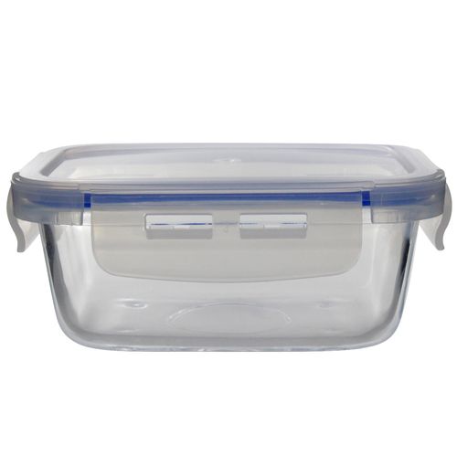 Pote Hermético Retangular 330ml em Vidro Lehavi