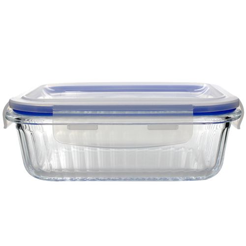 Pote Hermético Retangular Stripes 640ml em Vidro Lehavi