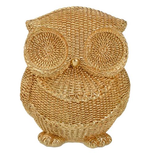 Coruja Decorativa 18cm em Resina Mabruk