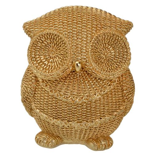 Coruja Decorativa 19x15,5cm em Resina Mabruk