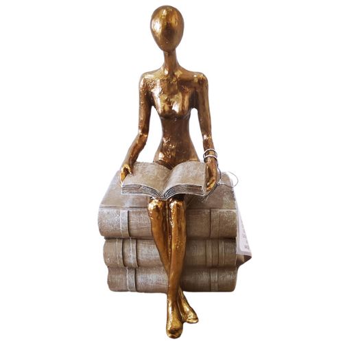 Homem Sentado Decorativo 18cm em Resina Mabruk