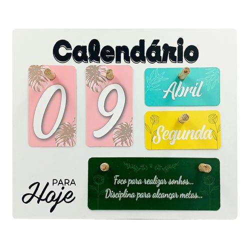 Calendário Permanente 23,8x19,7cm em MDF Interponte