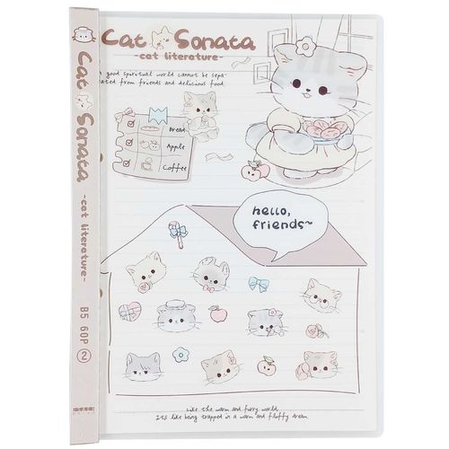 Caderno de Anotação Gato 18,3x26cm em Papel Michael Judi