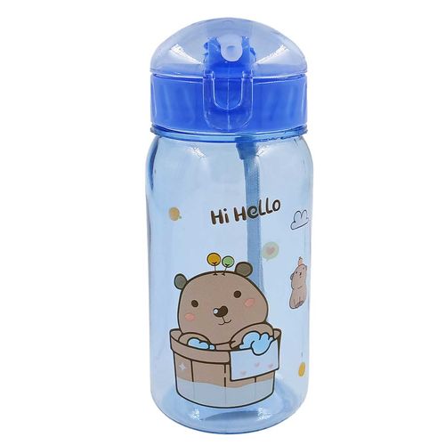 Garrafa Infantil Capivara C/ Canudo 340ml em Plástico Fu Xing