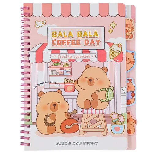 Caderno de Anotação Capivara C/ Divisórias 18,5x14cm em Papel Michael Judi