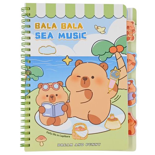 Caderno de Anotação Capivara C/ Divisórias 18,5x14cm em Papel Michael Judi