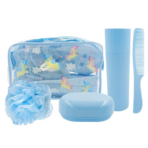 Kit Viagem C/ Nécessaire Unicórnio 5 Peças em Plástico Casita