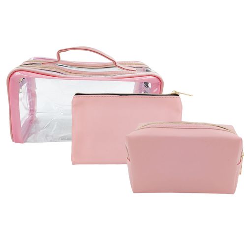 Kit Nécessaire 3 Peças em PVC Qualis