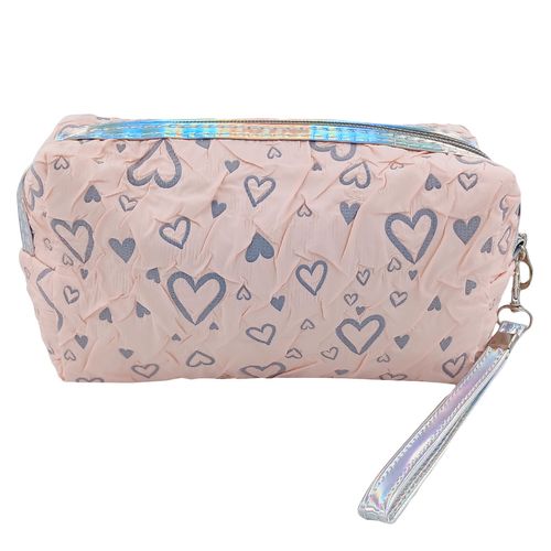 Nécessaire Feminina Coração 19x10,5cm em Poliéster Qualis