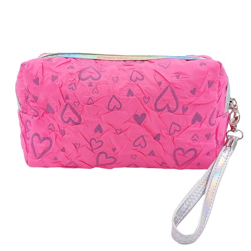 Nécessaire Feminina Coração 19x10,5cm em Poliéster Qualis