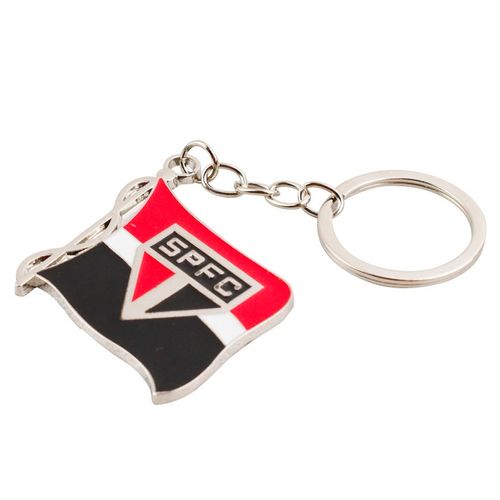 Chaveiro Bandeira São Paulo FC 11cm em Metal Mileno