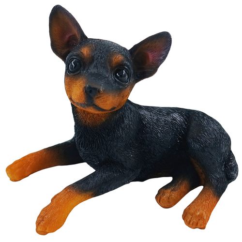 Cachorro Sentado Decorativo 11x9cm em Resina Youbai