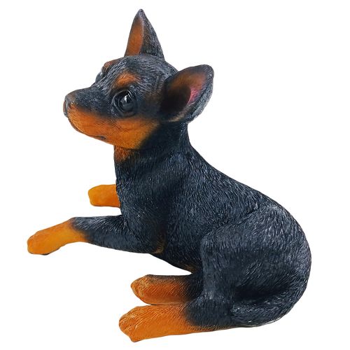 Cachorro Sentado Decorativo 11x9cm em Resina Youbai