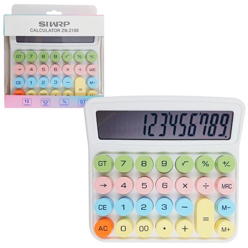 Calculadora de Mesa Color 12 Dígitos 15x14cm em Plástico Michael Judi