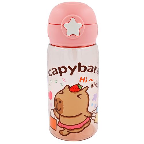 Garrafa C/ Canudo Capivara 500ml em Plástico Livon