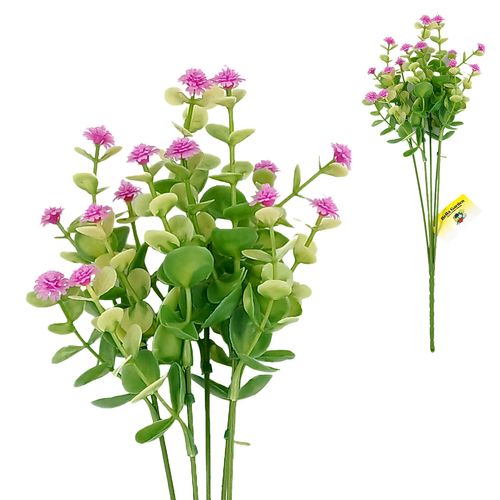 Buquê Eucalipto C/ Gipso Artificial 33cm em Plástico Bella Garden