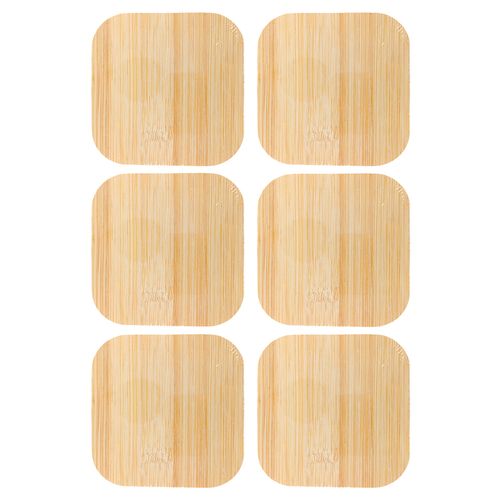 Jogo de Porta Copos Quadrado 6 Peças em Bambu Livon