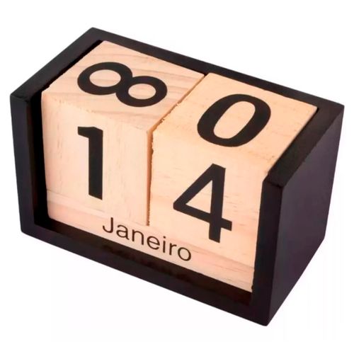 Calendário Cubos Decorativo 8x13cm em MDF Livon
