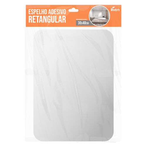Espelho Flexível Retangular 40x30cm em Plástico Livon