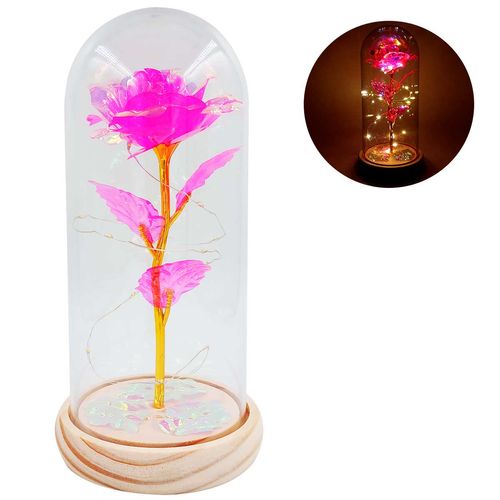 Luminária Cúpula Rosa 21cm em Plástico Fu Xing