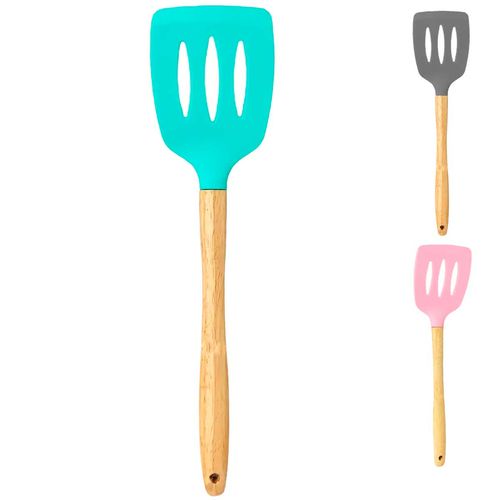 Espátula vazada de silicone cores sortidas 8x32cm Inter Ponte