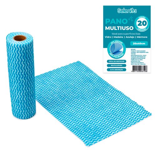 Pano Multiuso 20 Folhas 20x40cm em Poliéster Selenita