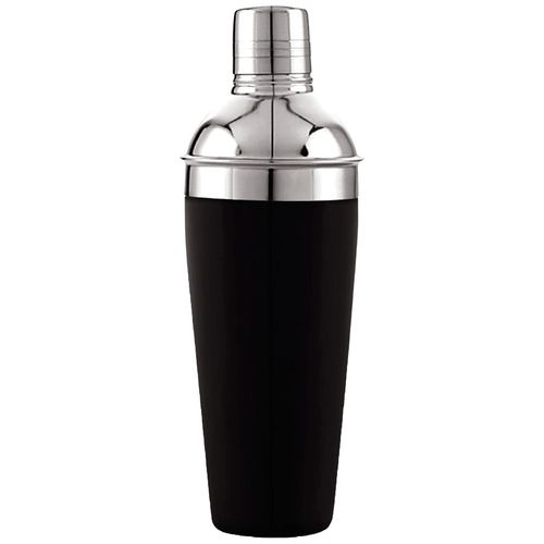 Coqueteleira Preta 500ml em Aço Inox Livon