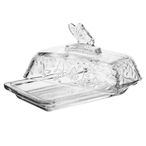 Manteigueira New Butterfly 18x10x10,8cm em Cristal Lyor