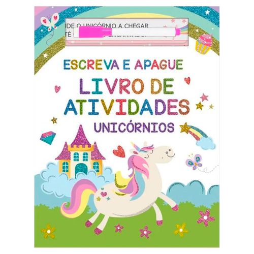 Livro Escreva e Apague Unicórnios 28x22cm em Papel Culturama