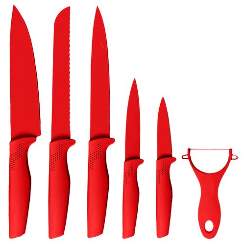 Jogo de Facas 6 Peças em Aço Inox e Plástico Livon