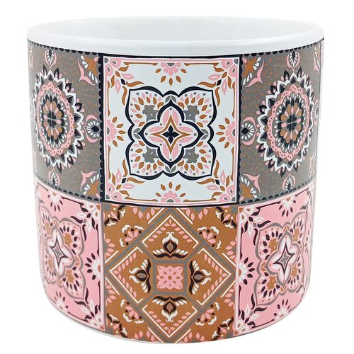 Vaso Estampado Decorativo 11,5x11cm em Cerâmica Sanxia