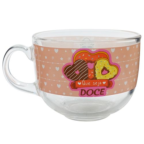 Caneca Panda Glow 470ml em Vidro Kehome