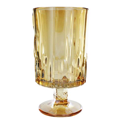 Vaso Decorativo Netuno Âmbar 10x18,7cm em Vidro Kehome
