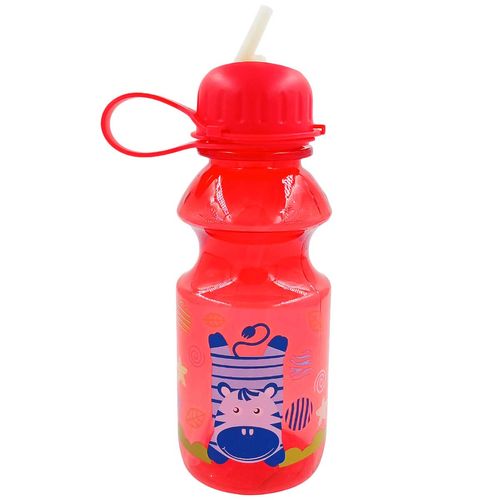 Garrafa Infantil C/ Canudo 300ml em Plástico Flashgoods