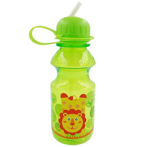 Garrafa Infantil C/ Canudo 300ml em Plástico Flashgoods
