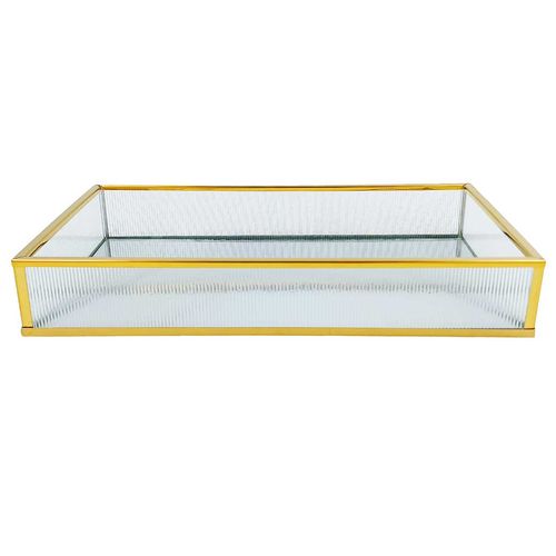 Bandeja Espelhada 21x15cm em Metal Mai Home